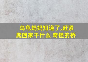 乌龟妈妈知道了,赶紧爬回家干什么 奇怪的桥